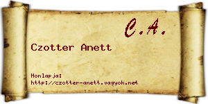 Czotter Anett névjegykártya